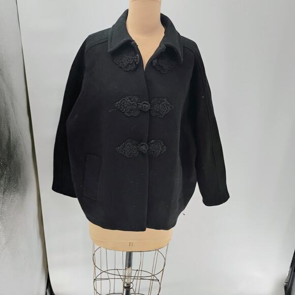 ZARA Cropped Manteco Wool Coat/ Oversized Fit/Size XS thick oversized double - Picture 2 of 14